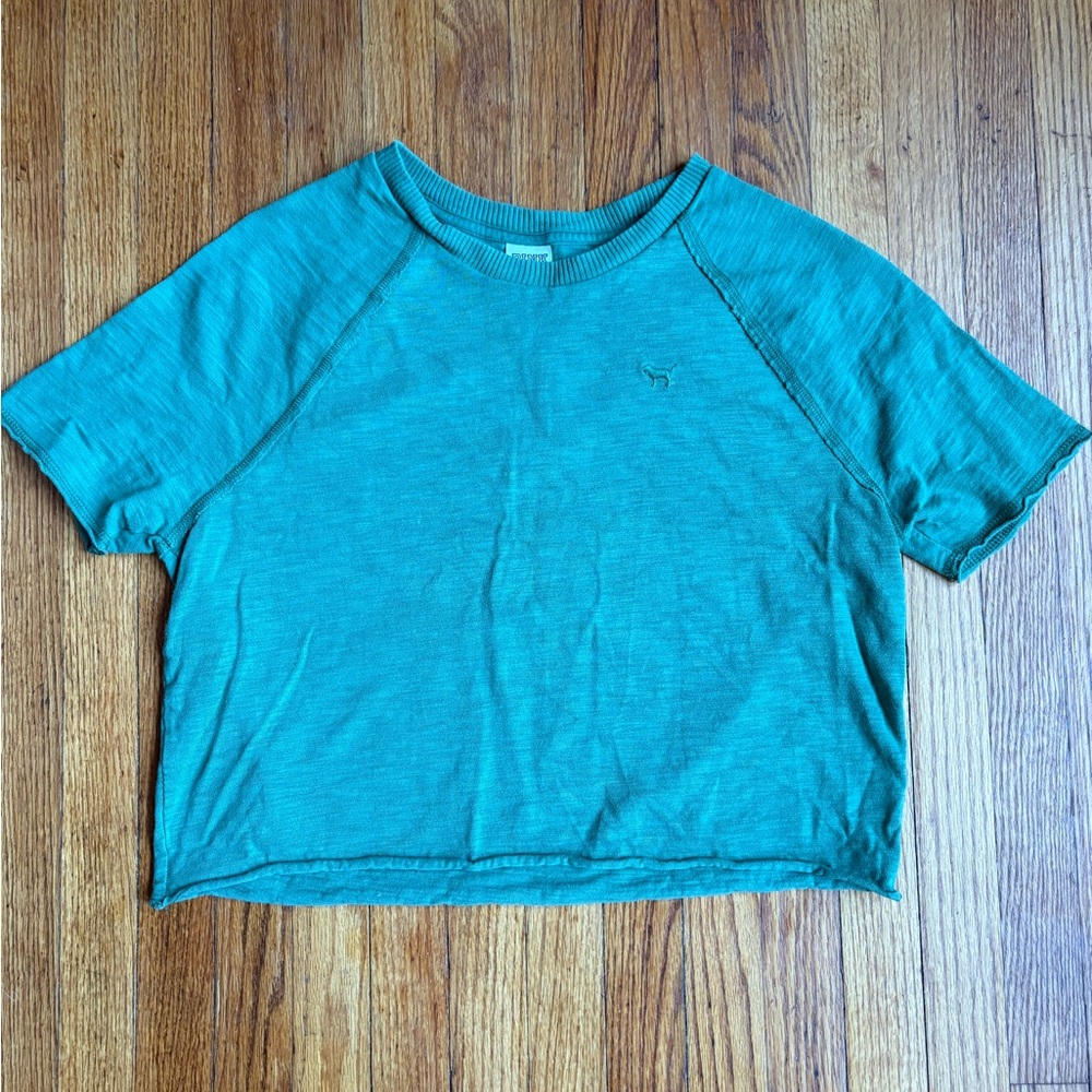 PINK Victoria's Secret Green Crop Top Size Small